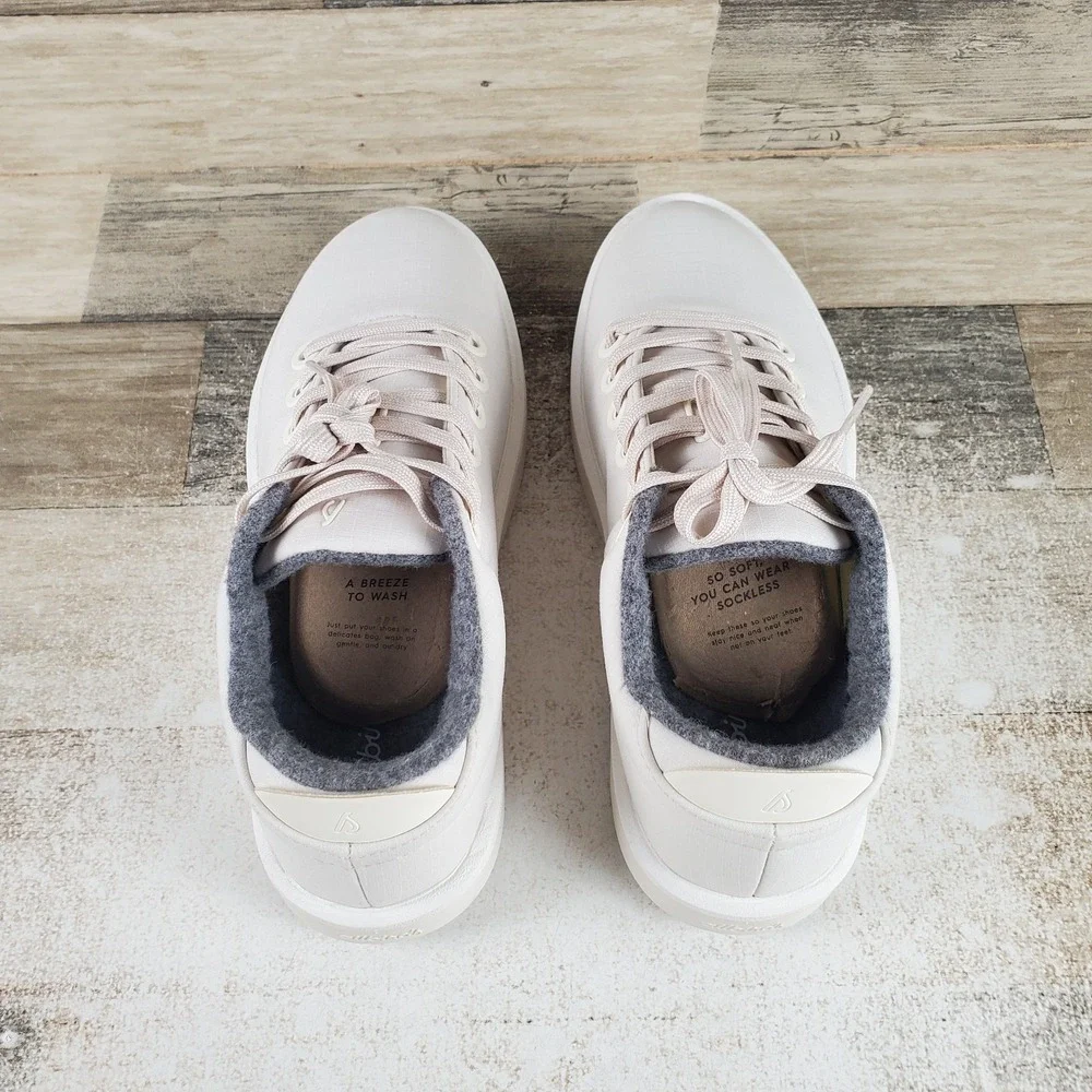 Allbirds Wool Piper Woven Womens Shoes Sz 8 Natural White Lace Up Sneakers